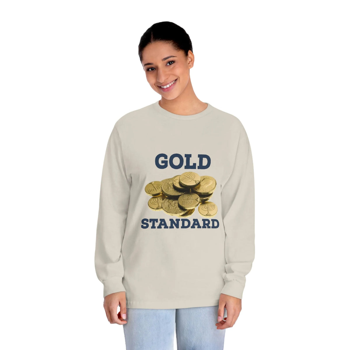 Gold Standard Hanukkah Gelt Long Sleeve Tee