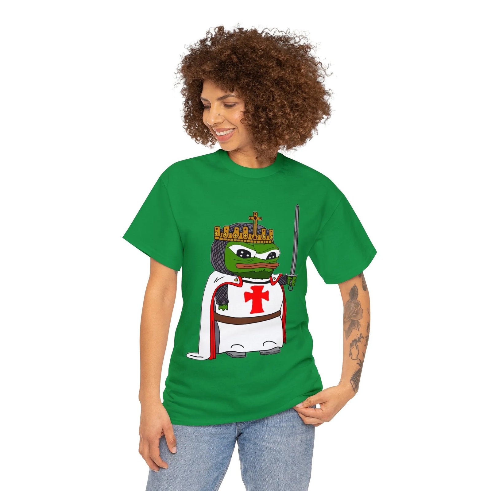 Pepe the Frog Crusader Knight T-Shirt - Deus Vult Meme