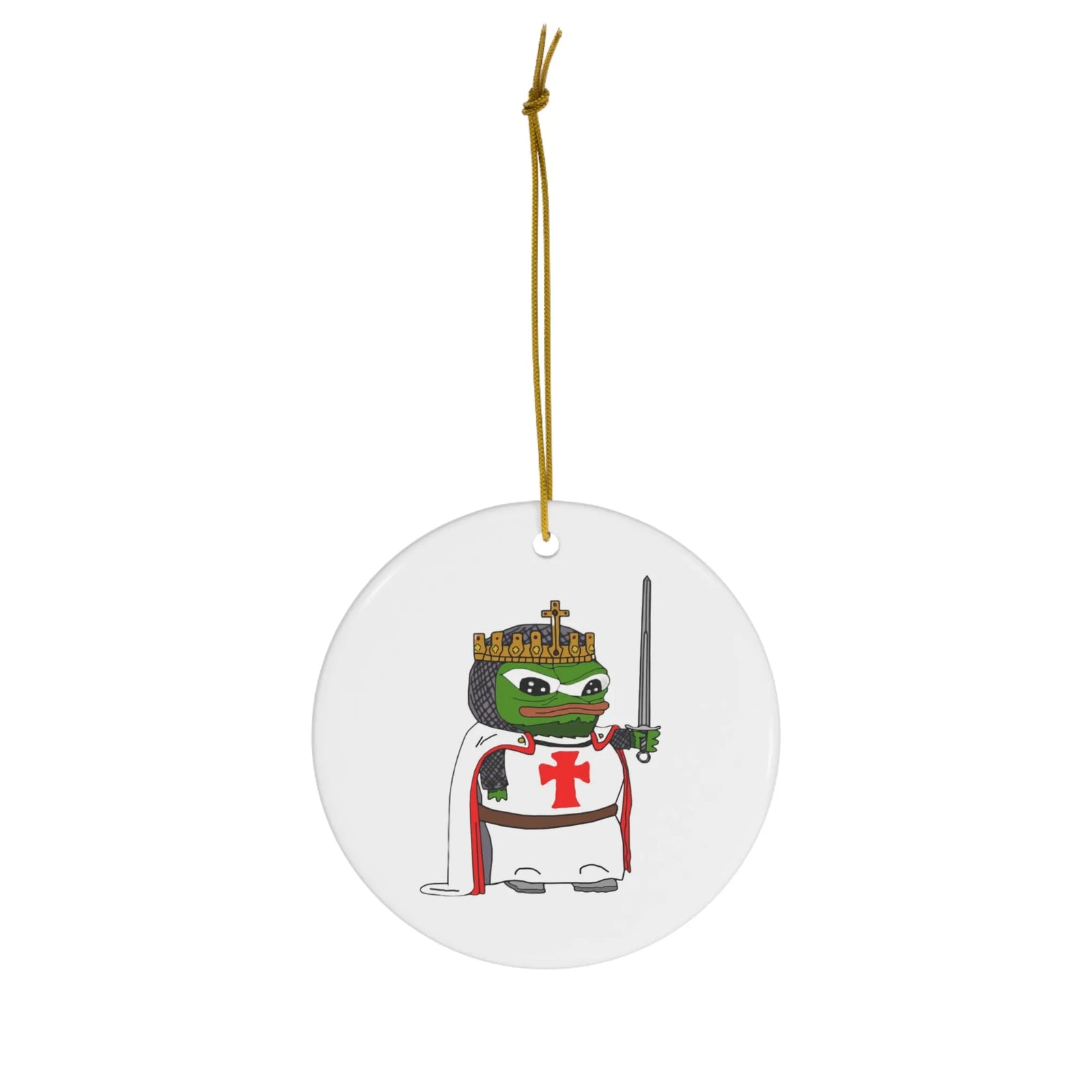 Pepe the Crusader Knight Ceramic Ornaments
