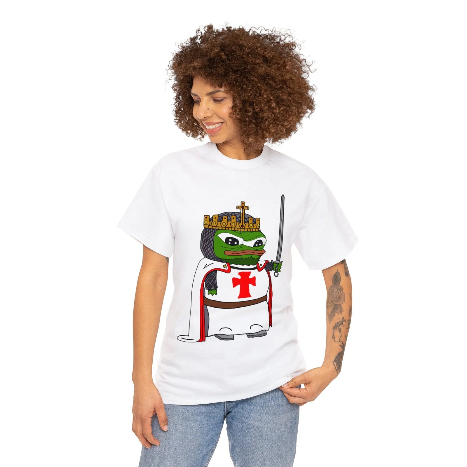 Pepe the Frog Crusader Knight T-Shirt - Deus Vult Meme