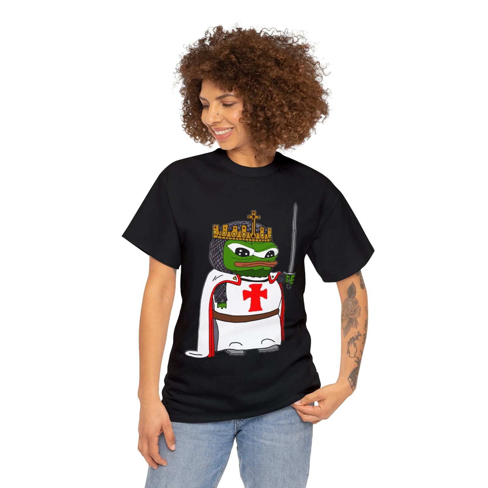 Pepe the Frog Crusader Knight T-Shirt - Deus Vult Meme