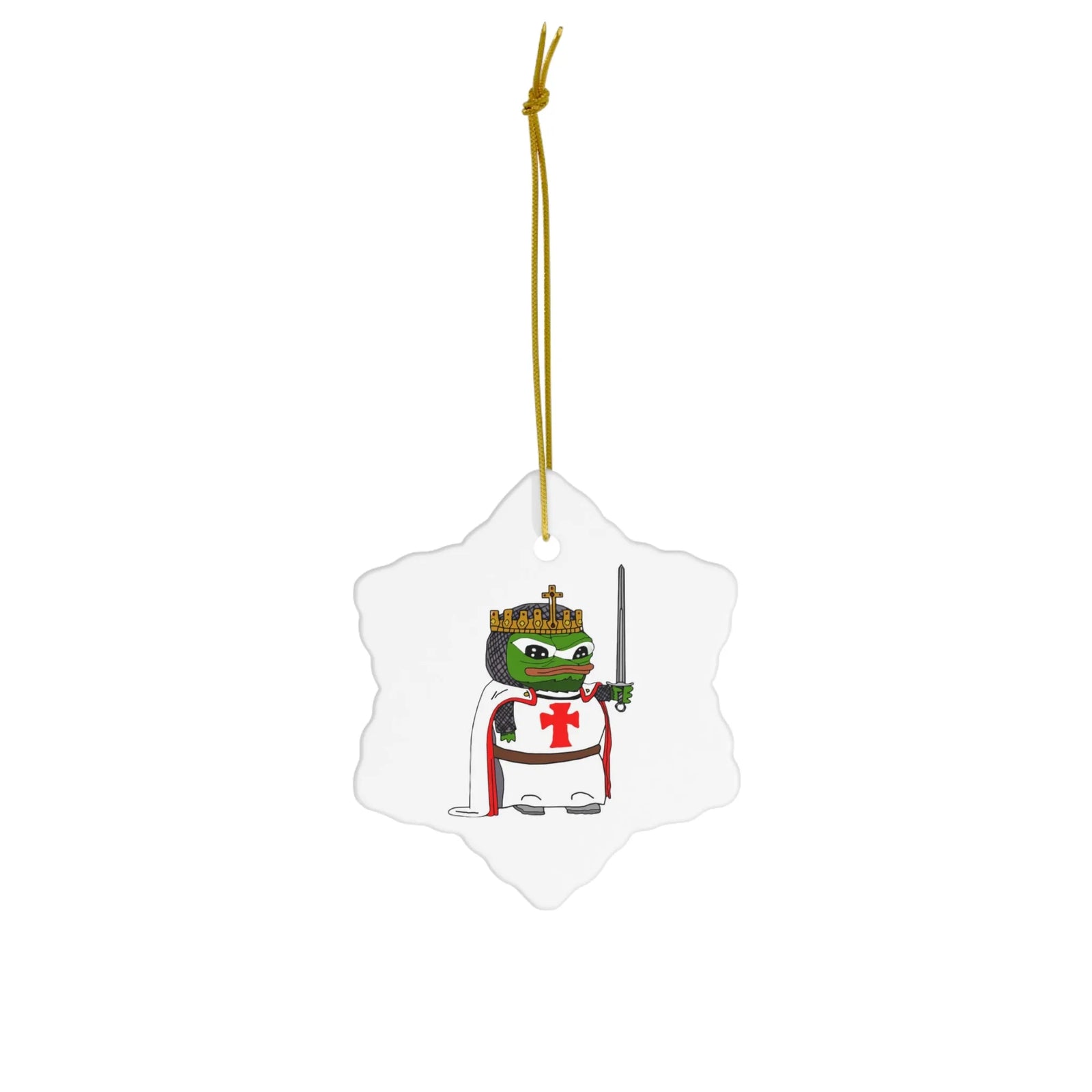 Pepe the Crusader Knight Ceramic Ornaments