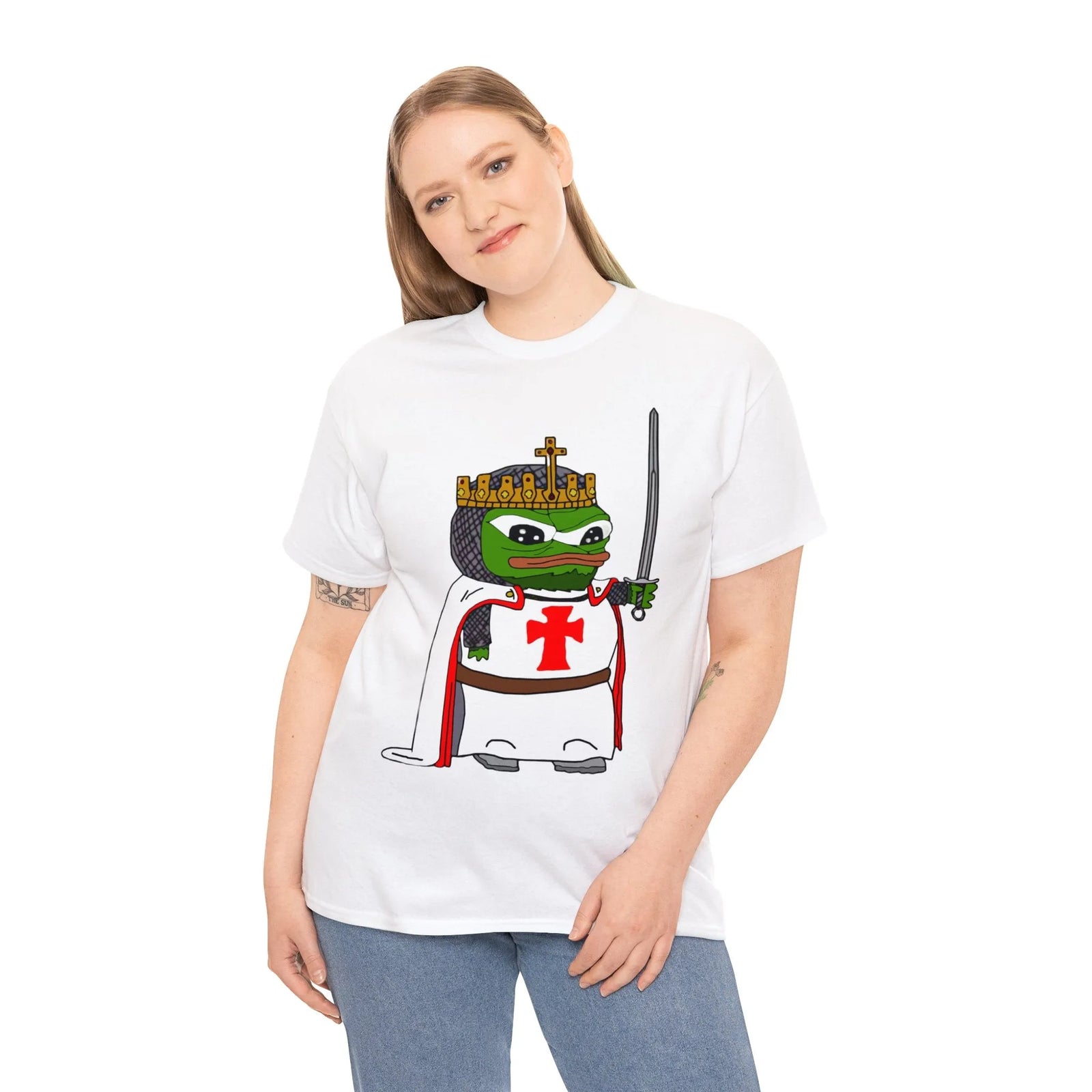 Pepe the Frog Crusader Knight T-Shirt - Deus Vult Meme