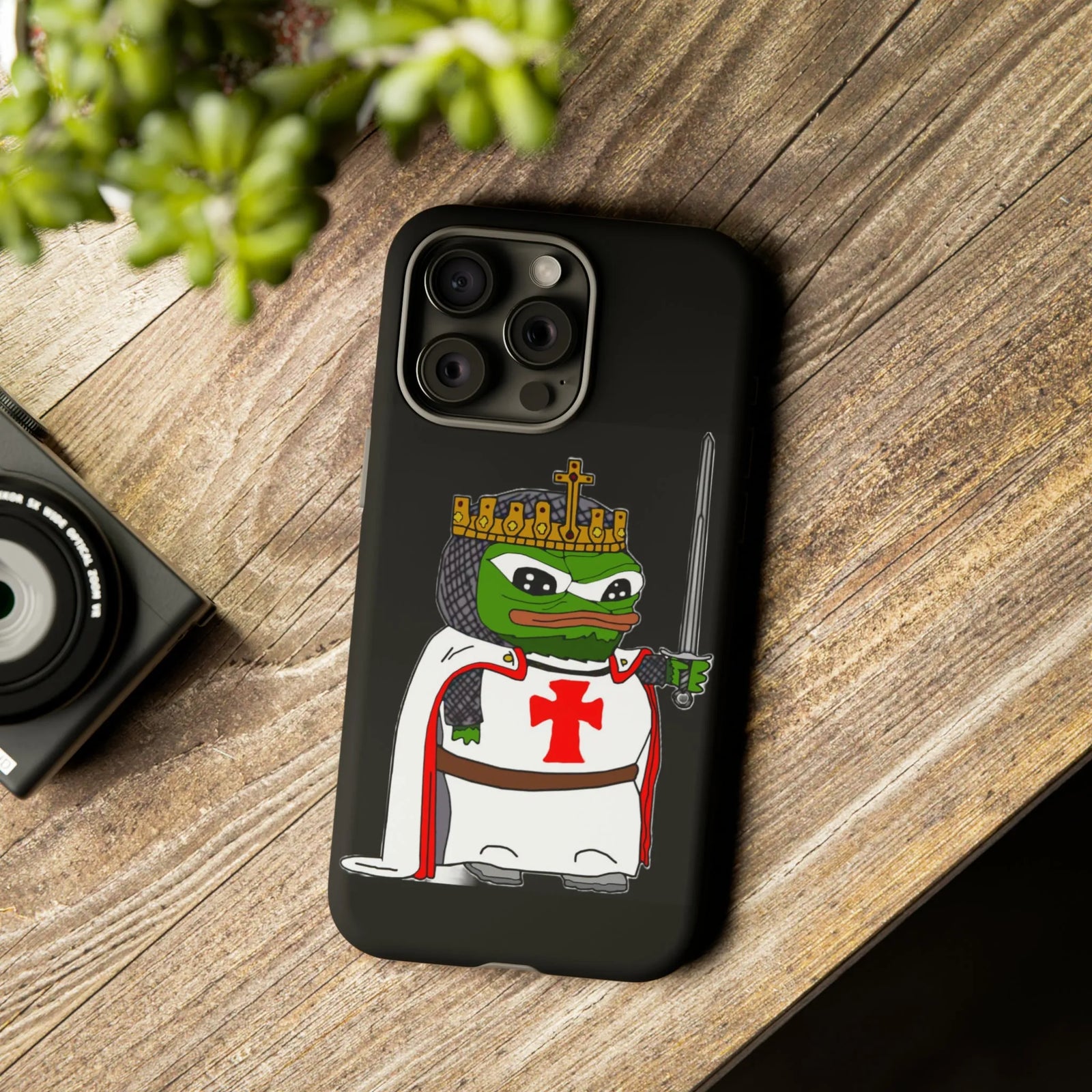 Crusader Pepe Cell Phone Case - Deus Vult Knight Phone Cover