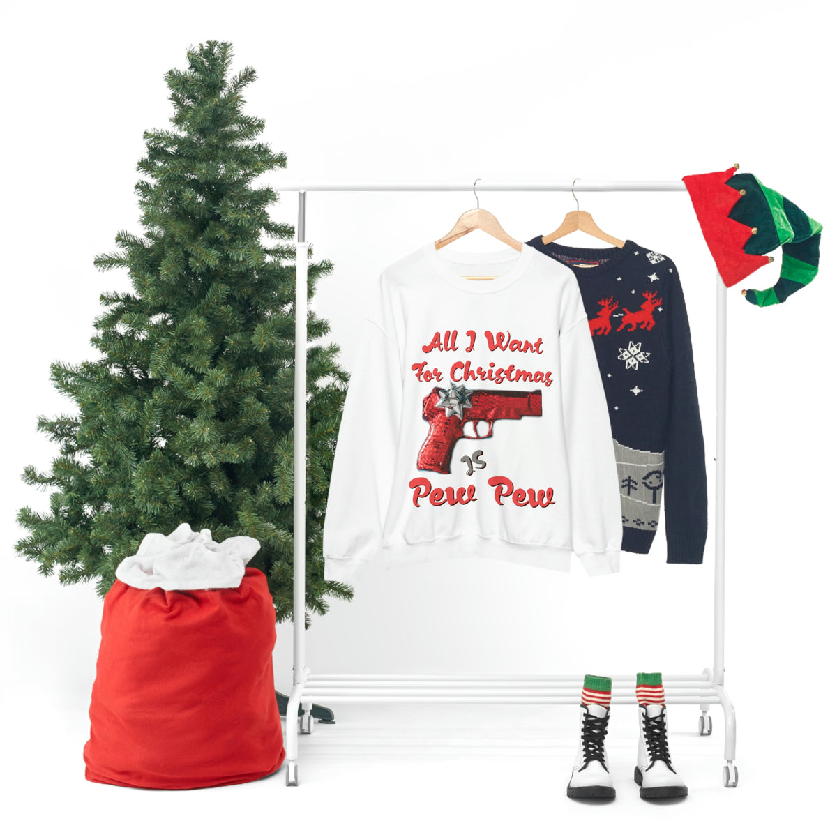 All I Want For Christmas Is Pew Pew Sweatshirt - 4LibertyShop.com