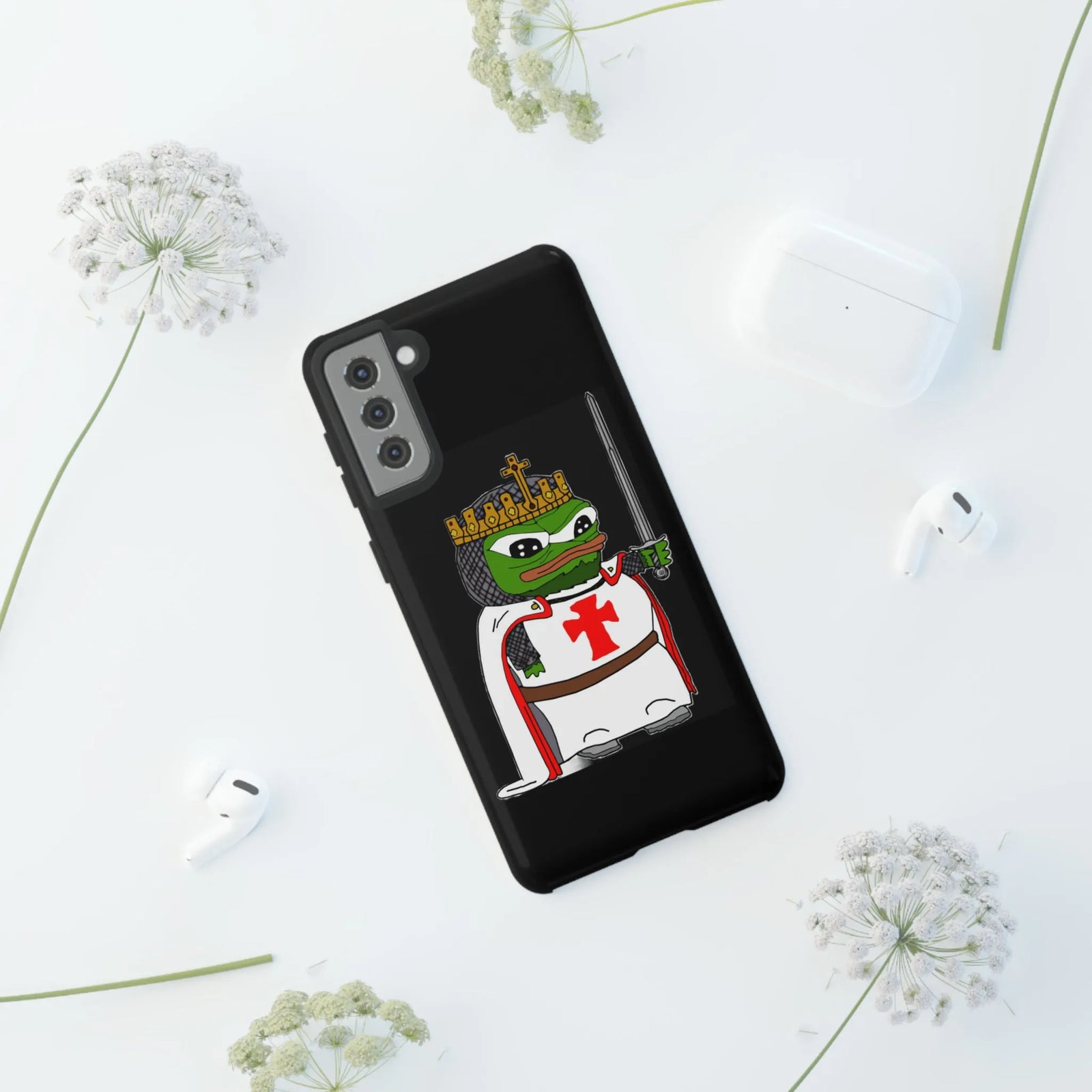 Crusader Pepe Cell Phone Case - Deus Vult Knight Phone Cover