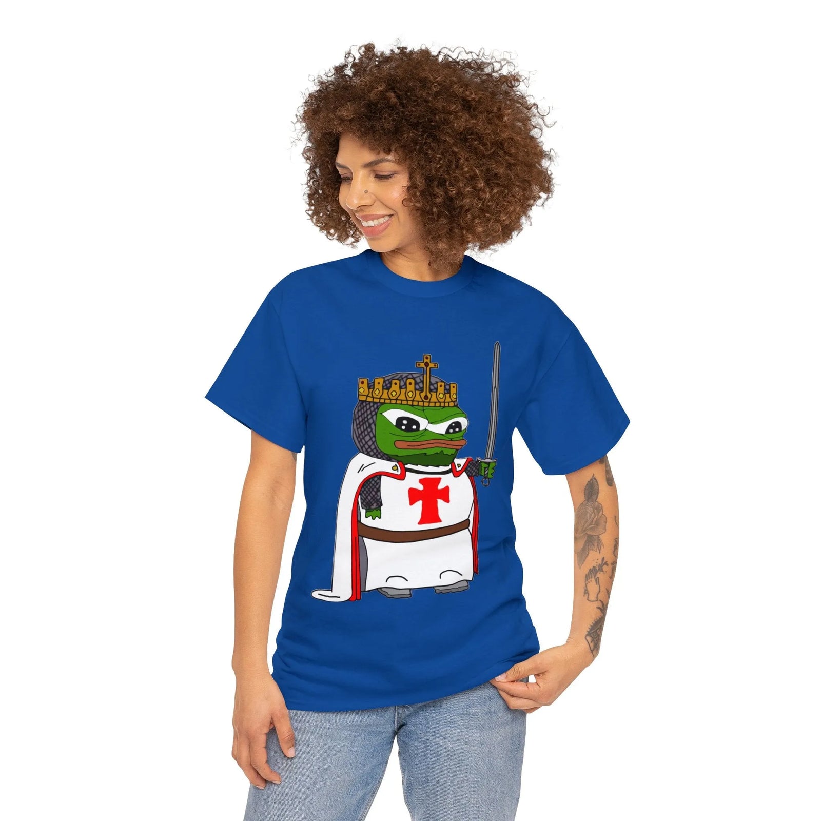 Pepe the Frog Crusader Knight T-Shirt - Deus Vult Meme