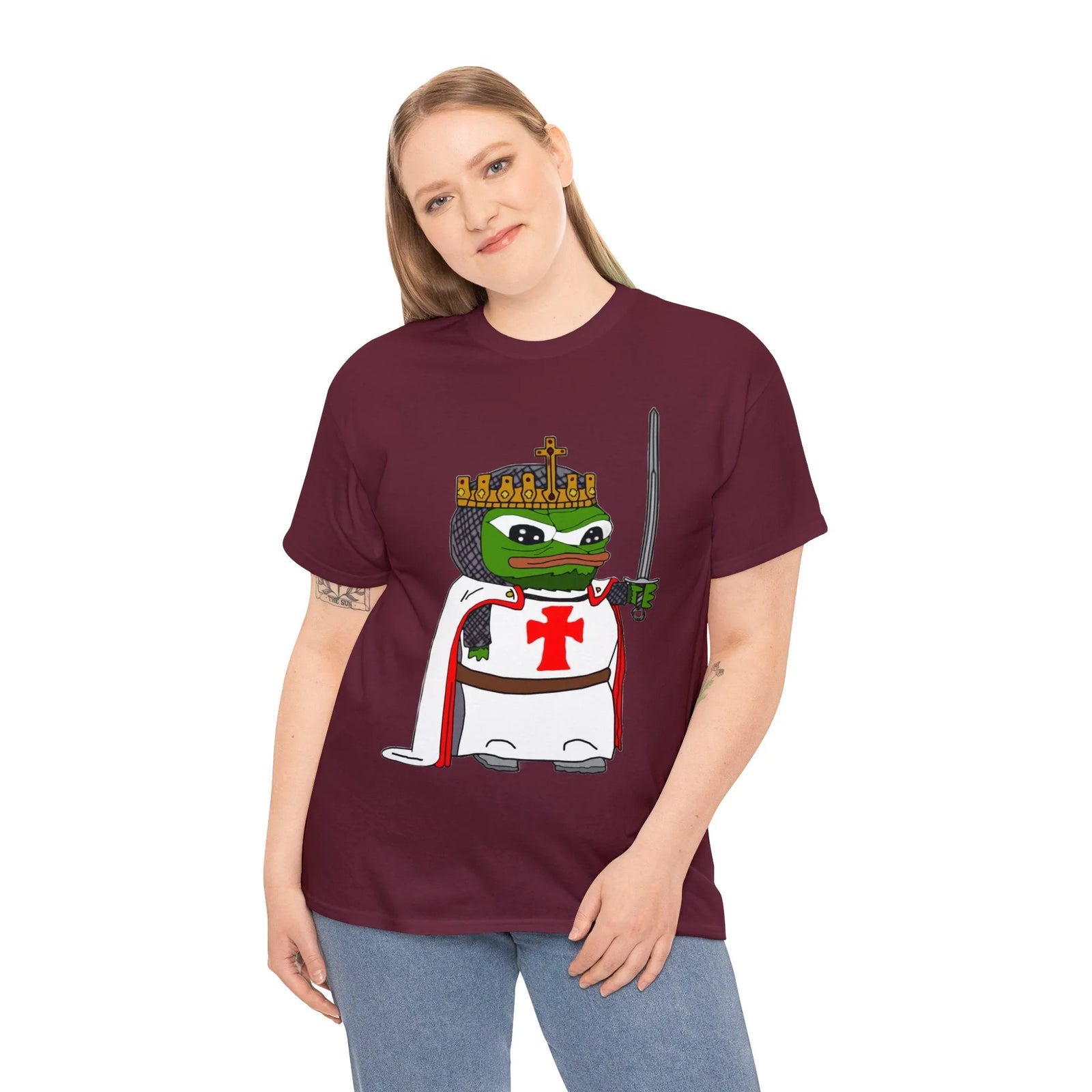 Pepe the Frog Crusader Knight T-Shirt - Deus Vult Meme