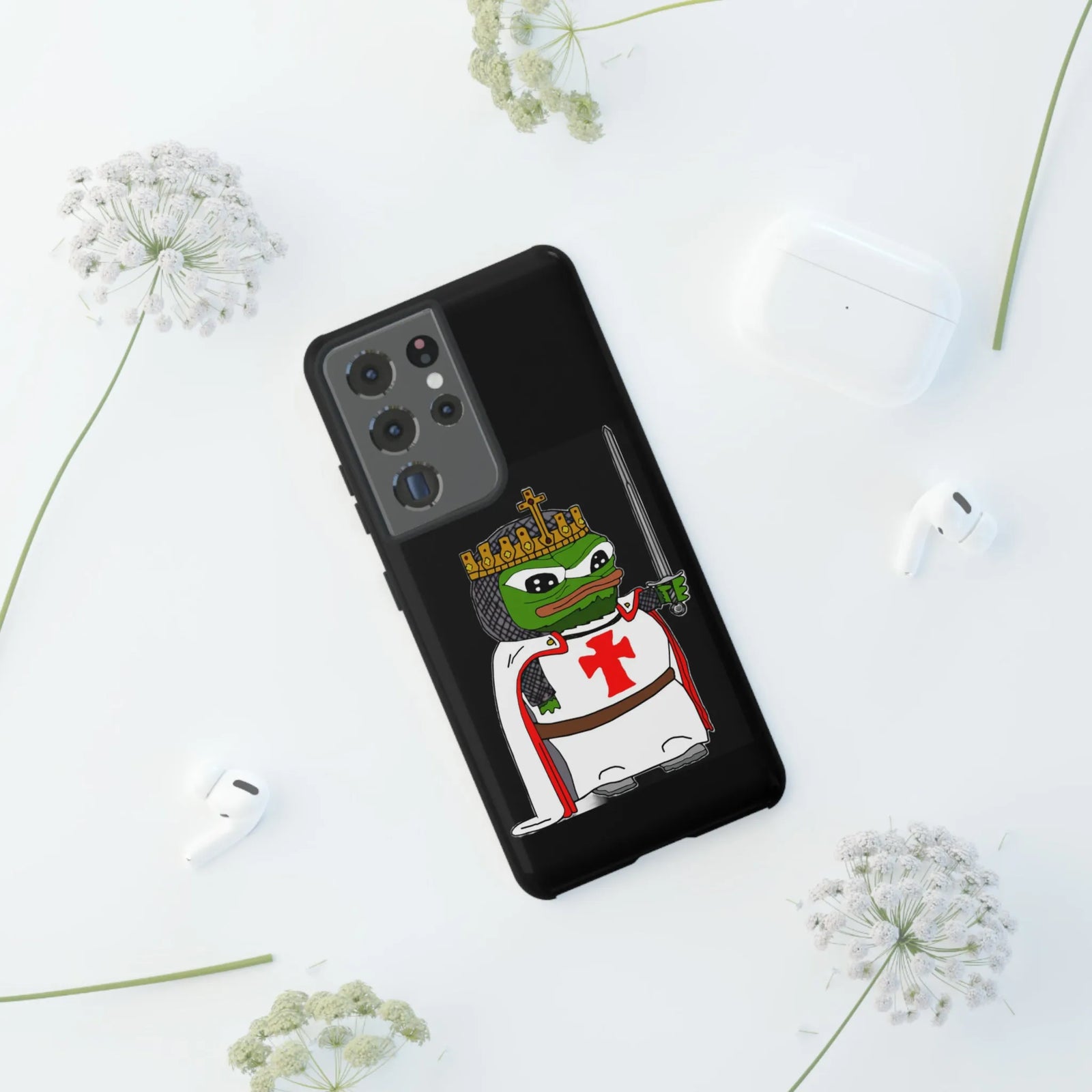 Crusader Pepe Cell Phone Case - Deus Vult Knight Phone Cover