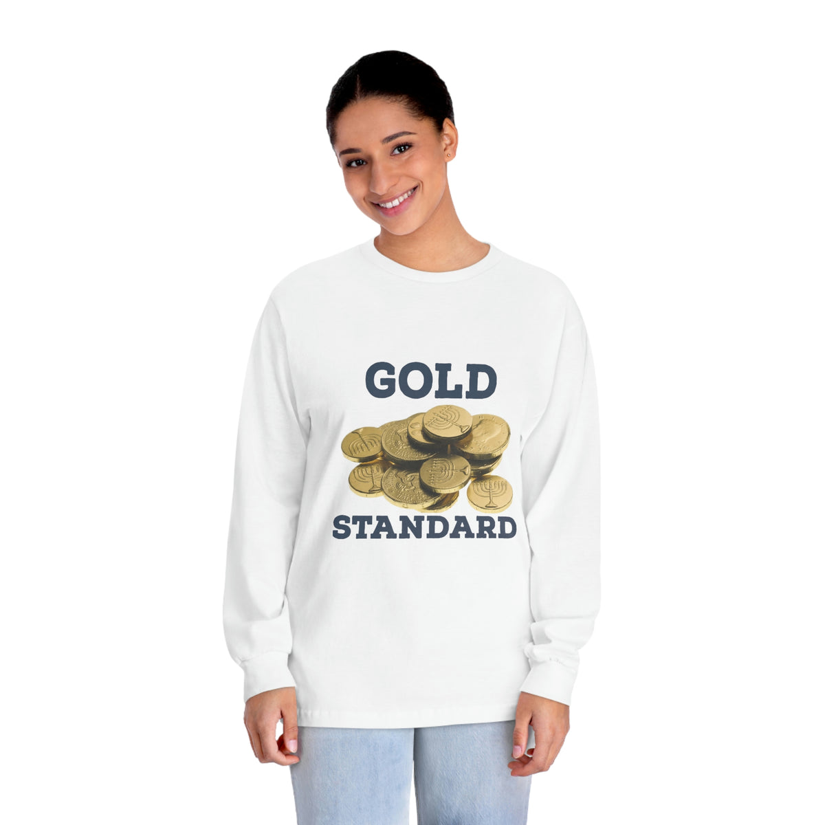 Gold Standard Hanukkah Gelt Long Sleeve Tee