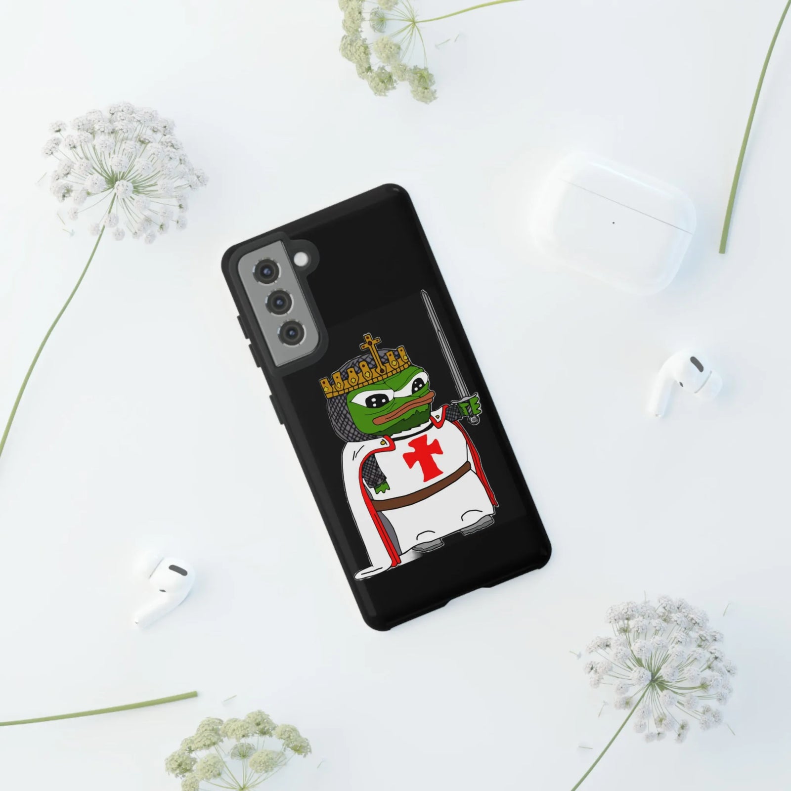 Crusader Pepe Cell Phone Case - Deus Vult Knight Phone Cover