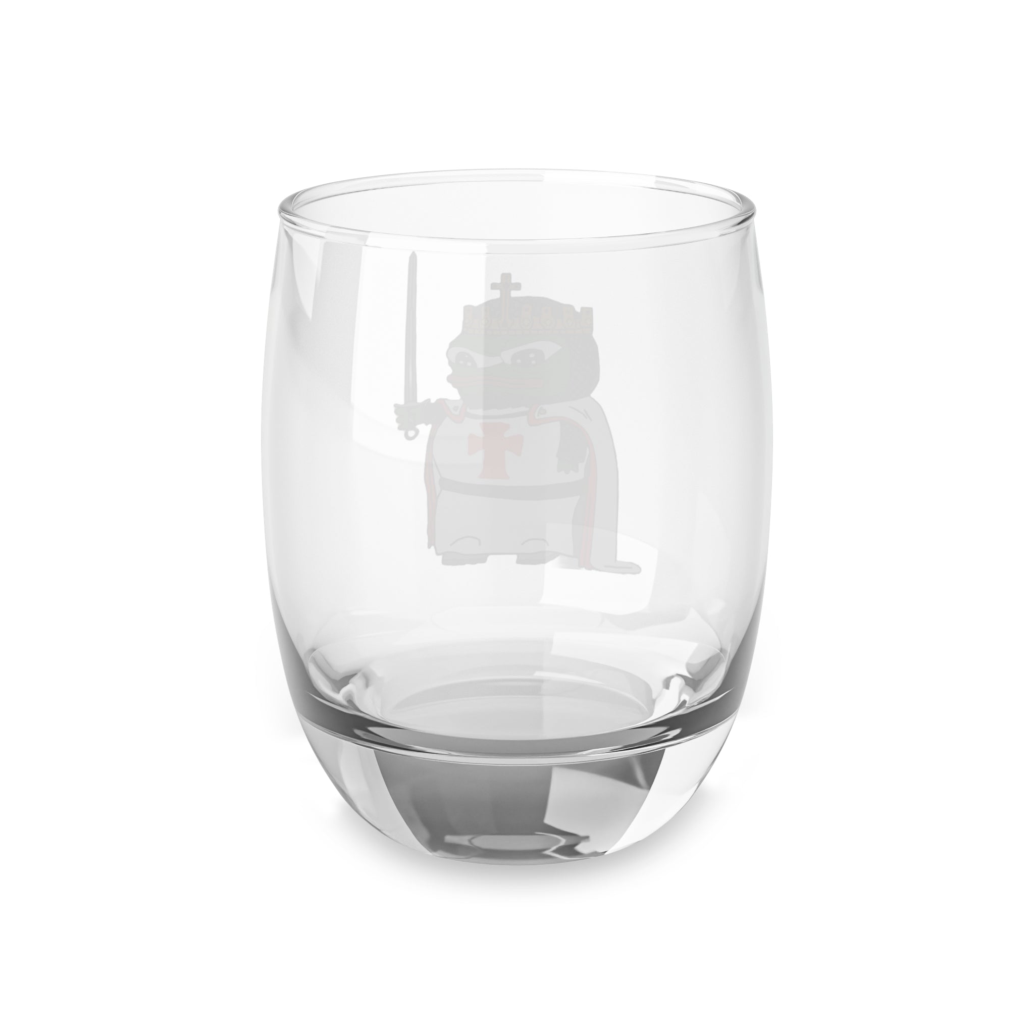 Pepe the Crusader Knight Whiskey Glass - Deus Vult Rocks Glass