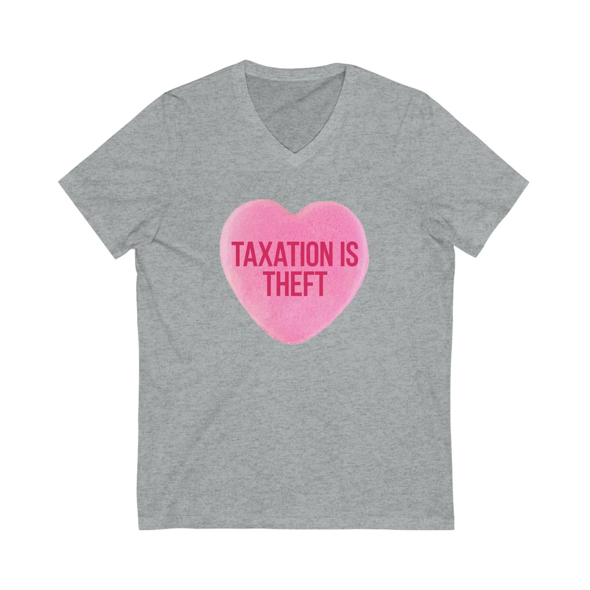 Taxation Is Theft Sweethearts Candy V-Neck T-Shirt