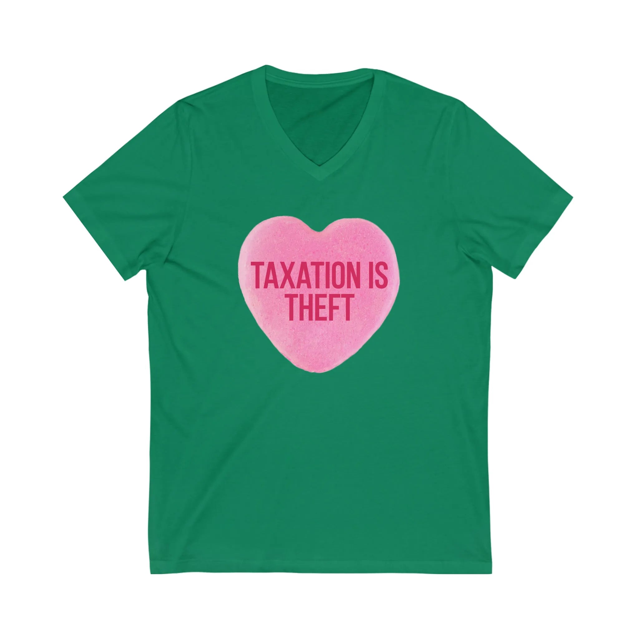 Taxation Is Theft Sweethearts Candy V-Neck T-Shirt
