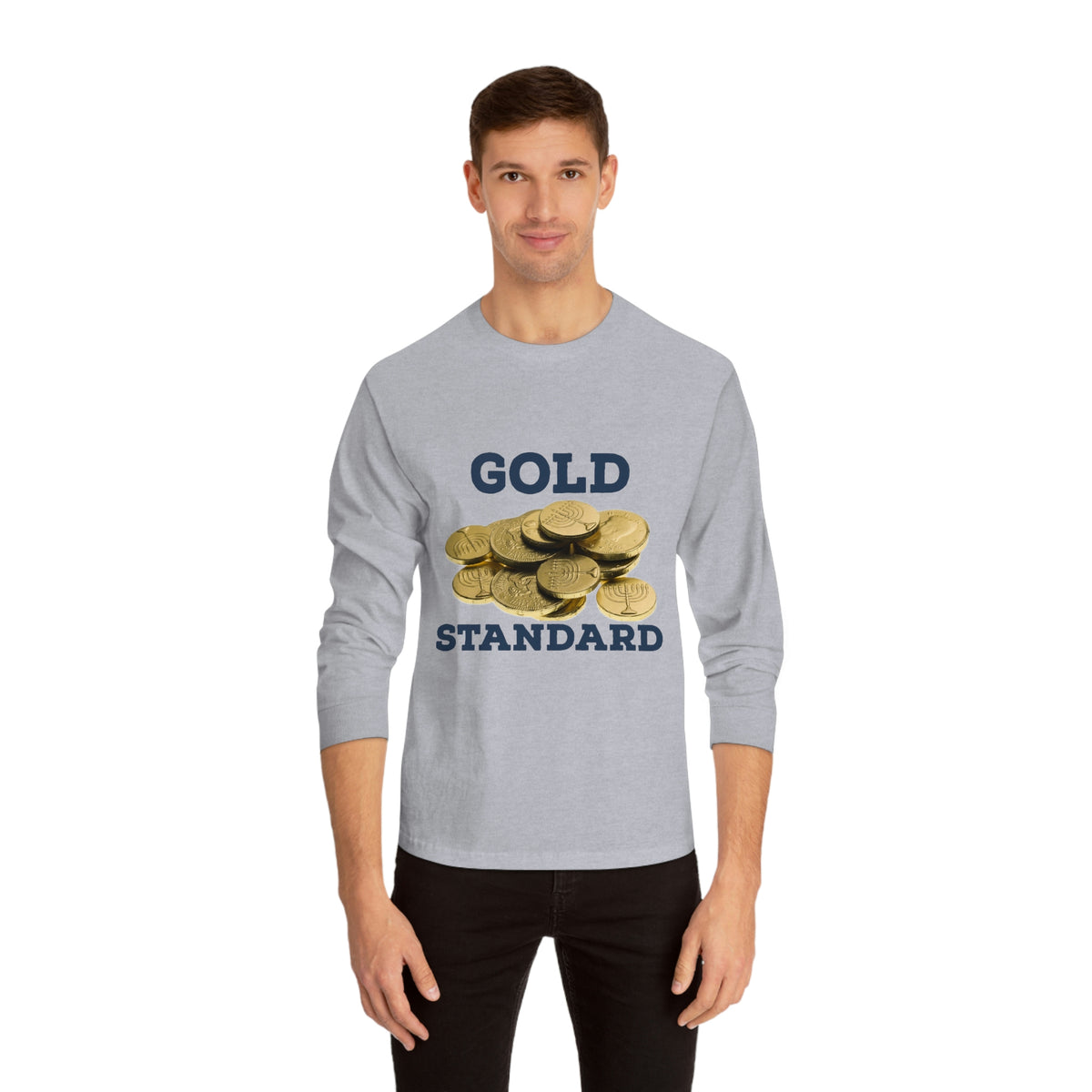 Gold Standard Hanukkah Gelt Long Sleeve Tee