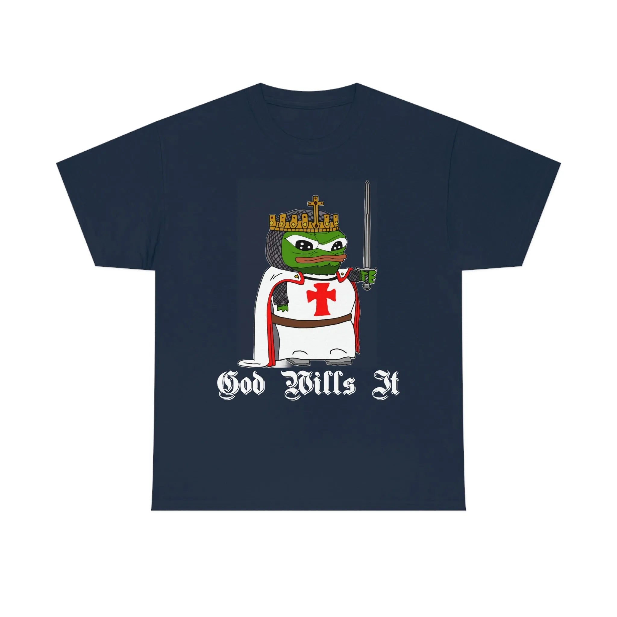 Crusader Pepe "God Wills It" Tee - Deus Vult Meme Shirt