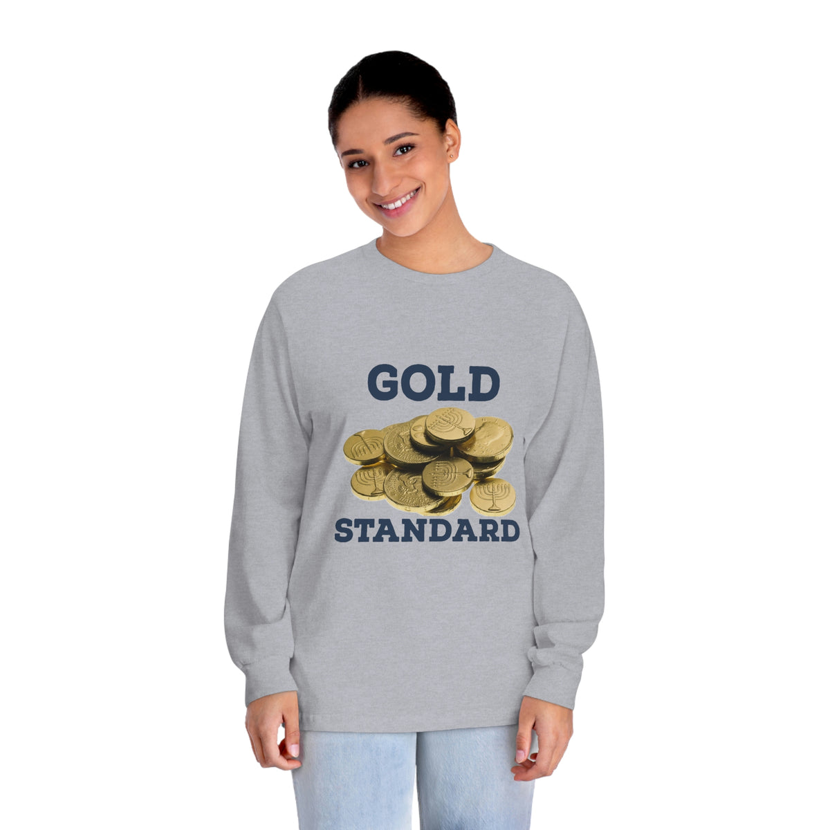 Gold Standard Hanukkah Gelt Long Sleeve Tee